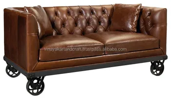Sofa With Wheels India Royal Vintage Legs Style Leather