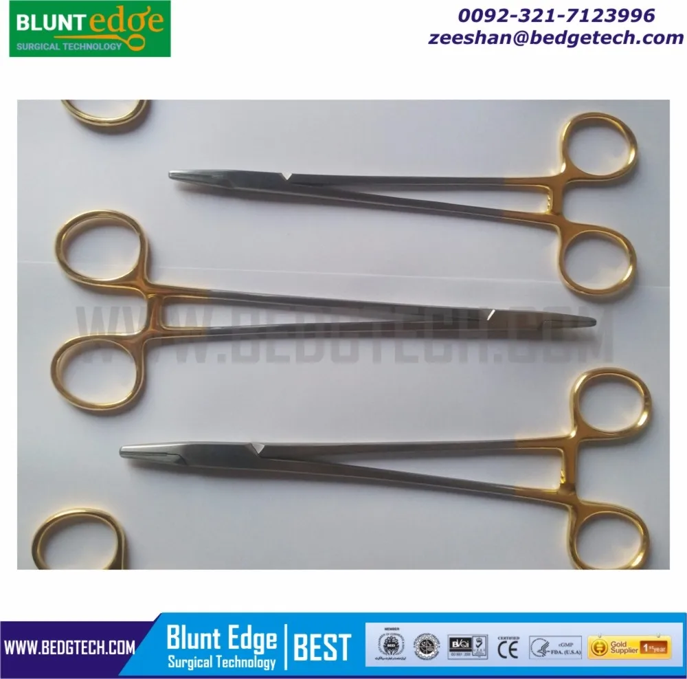 Mayo Hegar Needle Holder Tc Gold/needle Holder Tc Gold/blunt Edge