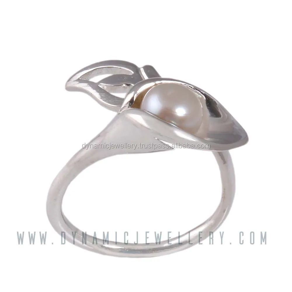 Leaf Style Pearl Hot Selling 925 Solid Sterling Silver Natural Gemstone