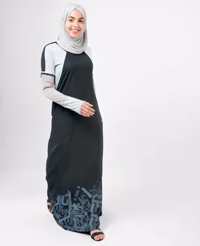 black full length dress with sleeves