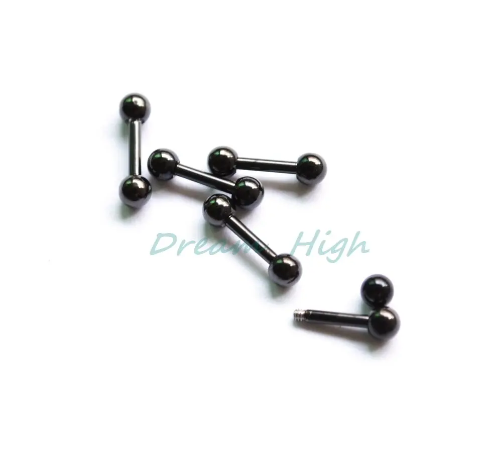 Ear Piercing Earring Stud Black Dumbbell Ring Anium 316l Ear Piercing Earring Stud Black Dumbbell Ring Anium 316l Surgical Steel Fashion Jewelry Christmas Gift 16g Hot In Body From