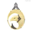 Handmade Animal Jewelry Pave Diamond Bone Carving Eagle Pendant