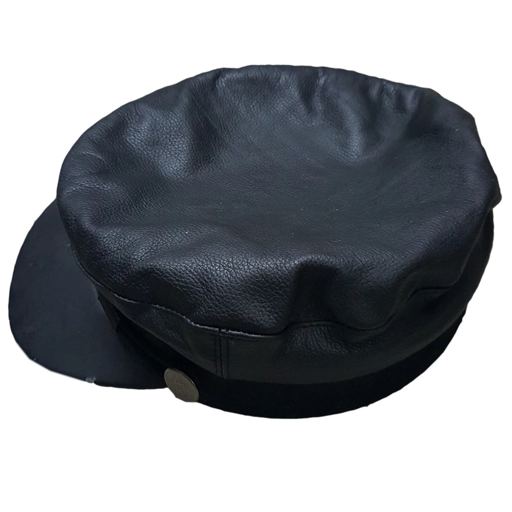leather captain hat
