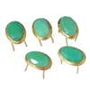 Gold Plated Sterling Silver Chrysoprase Gemstone Spikes - 4 Pin Spikes