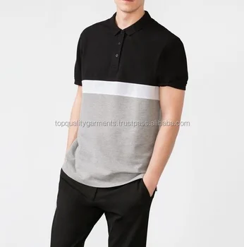 black and gray polo shirt