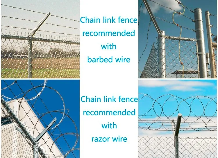 Fil utilisé galvanisé plongé chaud Mesh Fence Fencing de maillon de chaîne de degré de sécurité de courrier de haute qualité en gros de place, treillis et fer de portes