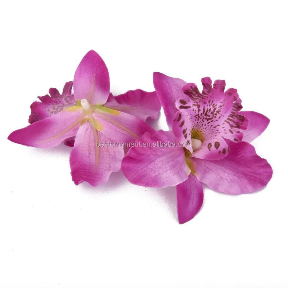 Purple Artificial Silk Orchid Dendrobium Flower Heads Hair Decor Buy Artificial Orchid 0716