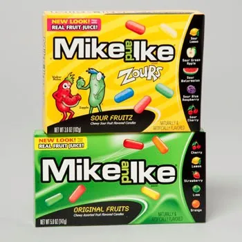 Mike N Ike 3.6 Oz Zours Box Or 5 Oz Box Orig Fruit In 72 Ct #49800 ...