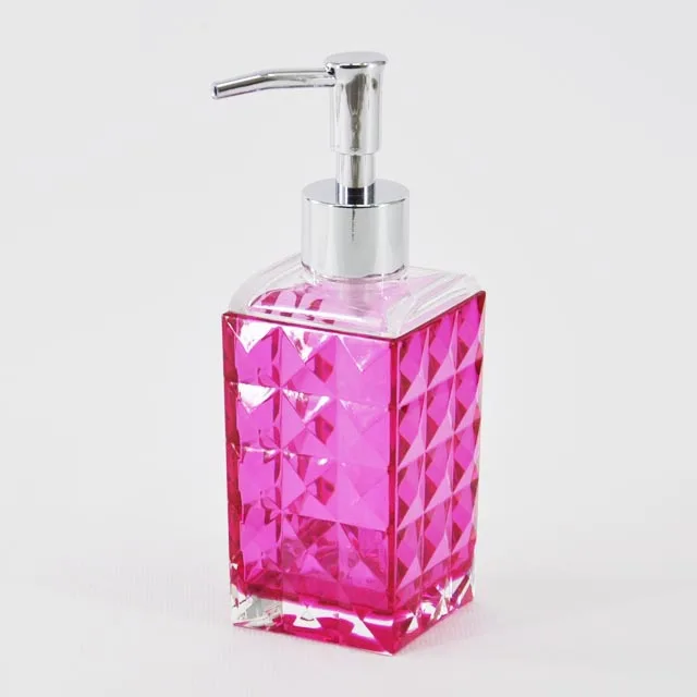 Acrylic Diamond Pattern Pink Bathroom Accessory Set Buy Pink Bathroom Accessory Set,Acrylic