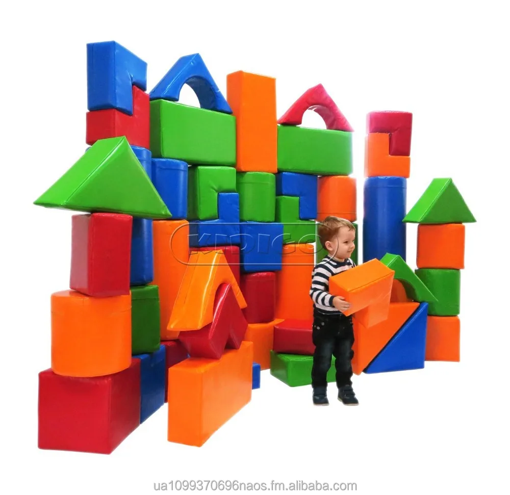 7-Piece Set PU Foam Big Building Blocks Colorful Soft Blocks Play Set For Kids 