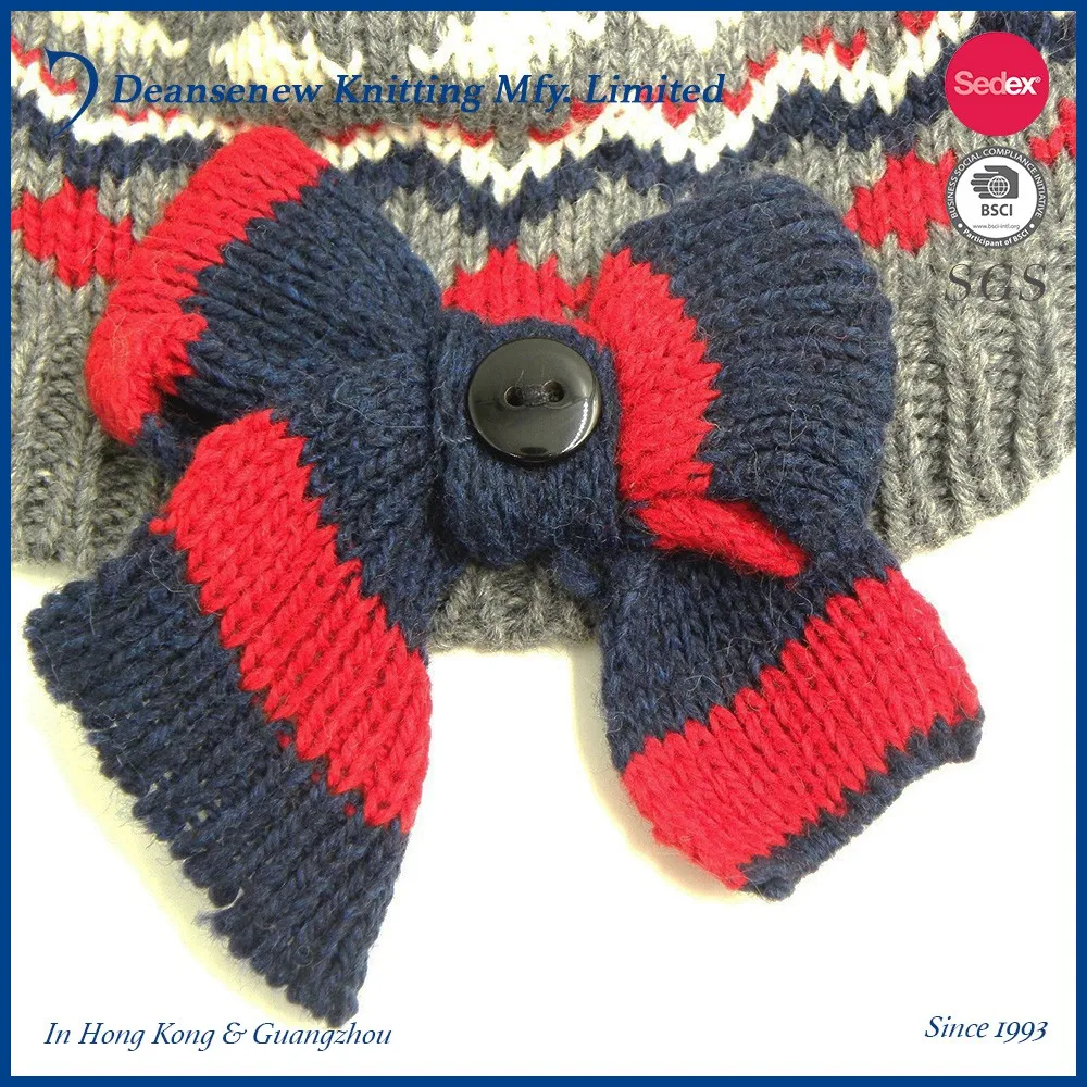 Fashion 60% Cotton 30% Nylon 10% Merino Wool Girls Jacquard Knitted Beret (5).jpg