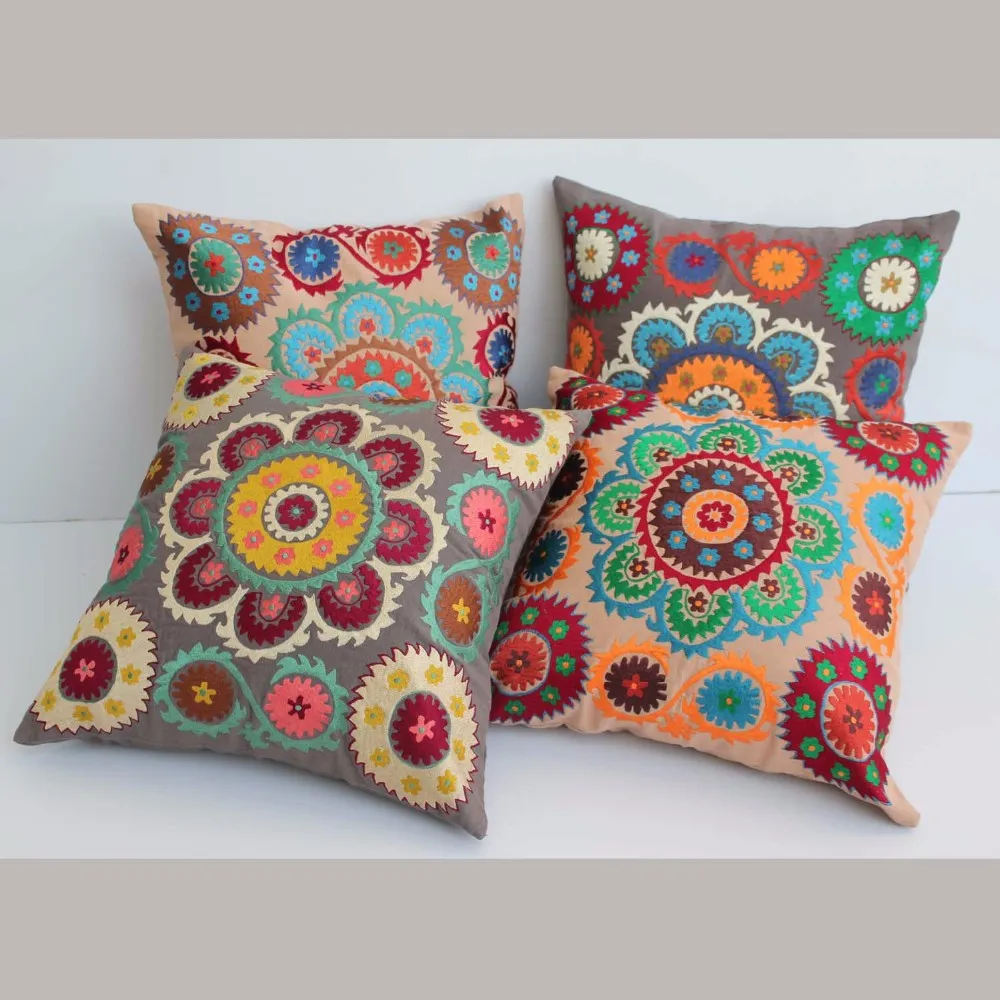 Indian Home Decorative Cotton Embroidered Cushion Cover Buy
