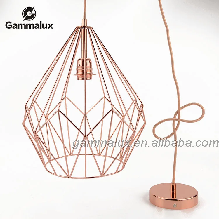 Antique Modern Style Lighting Retro Wire Cage Ceiling Lamp Copper Antique Modern Style Lighting Retro Wire Cage Ceiling Lamp Copper Color Pendant Light