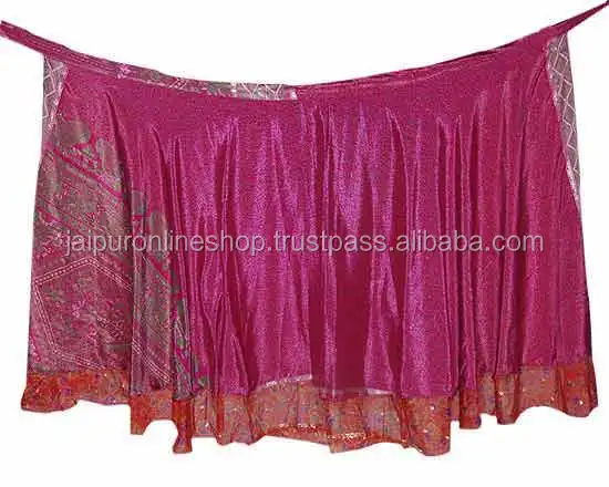 Regular/Tea Length Up-Cycled Reversible Sari Wrap Skirt #75