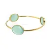 Aqua Chalcedony Oval Bezel Set Bangle
