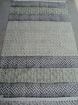 Zigzag Sanganeri Printed Hotel Decorated Carpet Rug Home Zigzag Sanganeri Printed Hotel