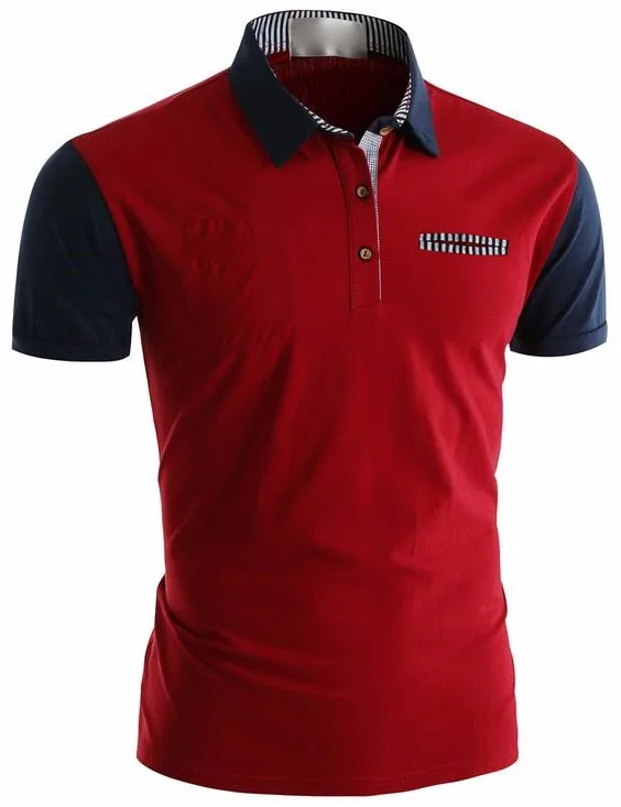 red and blue polo t shirt