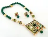 Wholesale Navratna handmade necklace Set-Navratna handmade kundan stone beaded necklace set-Mughal era style Necklace Set