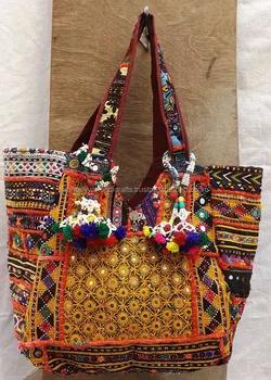 Vintage Tribal Gypsy Banjara Bags With Ethnic Pom Beautiful Designer Handmade Handbags Vinatge