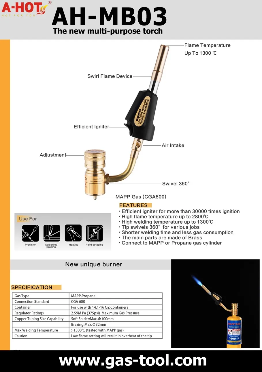 Powerful Brazing Gas With Brass Tip Soldering Products Turbo Torch