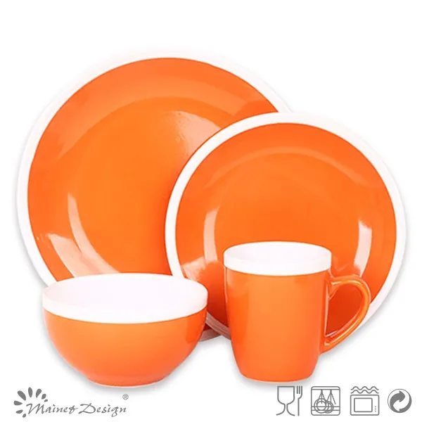 orange dinner set