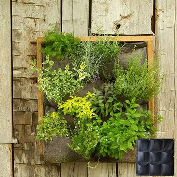 18 bolsillos vertical de pared de montaje de jard/ín plantador crecer bolsas de contenedores Living fieltro pared colgante jardinera ecol/ógica bolsas de cultivo