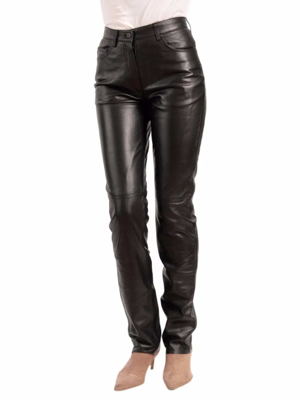 New Women Fashion Leather Pants Baggy Style Leather Pants Female - Buy ...