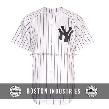 Download Cheap Pinstripe White Baseball Jersey Breathable Polyester ...