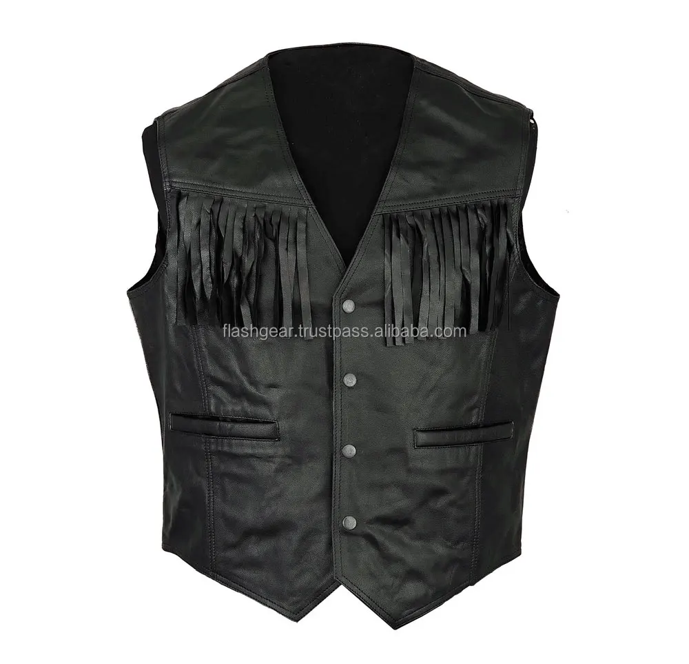 Sleeve Less Classic Bike Jacket,Top Quality Leather Motorcycle Vest