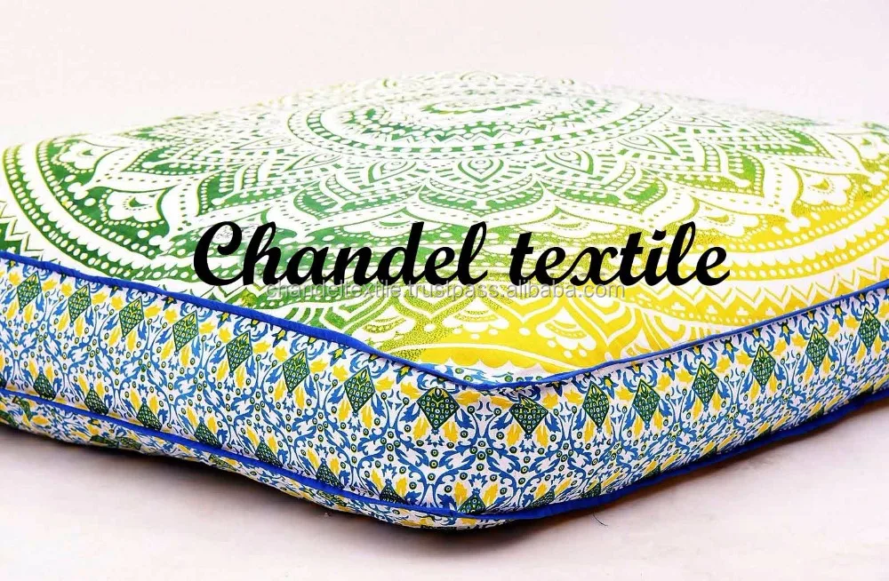 Mandala Meditation Seat Square Floor Pillow Decorative Large Cushion Cover Throw