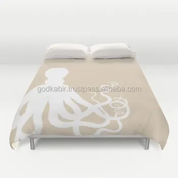 Nice Octopus Duvet Cover Soft Polyester Sand White Twin Queen King