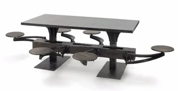 Metal Dining Table Six Seater Cafeteria Swinging Seats Retro 6 Metal Dining Table Six Seater Cafeteria Swinging Seats Retro 6
