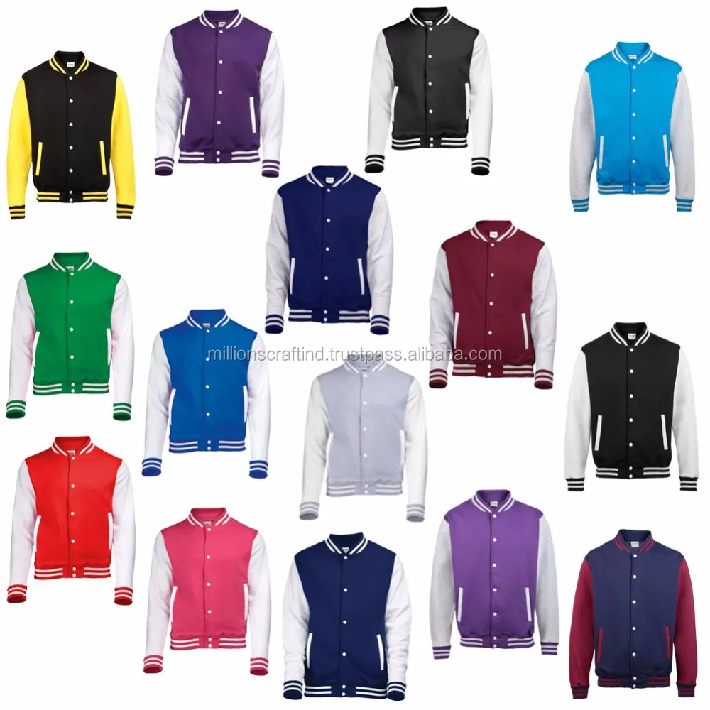 Cotton Varsity Jackets With Latest Style Color Black - Buy Plain Black ...