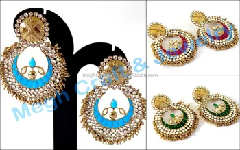 Bollywood Style Kundan Chandelier Earring Fashion Wear Costume Bollywood Style Kundan Chandelier Earring Fashion Wear Costume Jewelry Navratri
