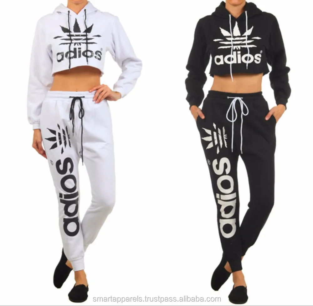 adidas crop top and pants set