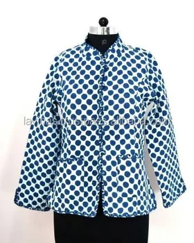 New Collection Cotton Quilted Reversible Jacket Indigo Print Winter