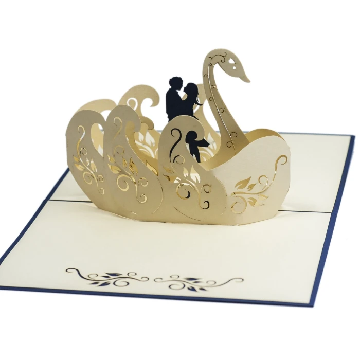 swan wedding card