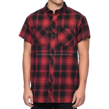 Short Sleeve Men's Flannel Shirt/short 