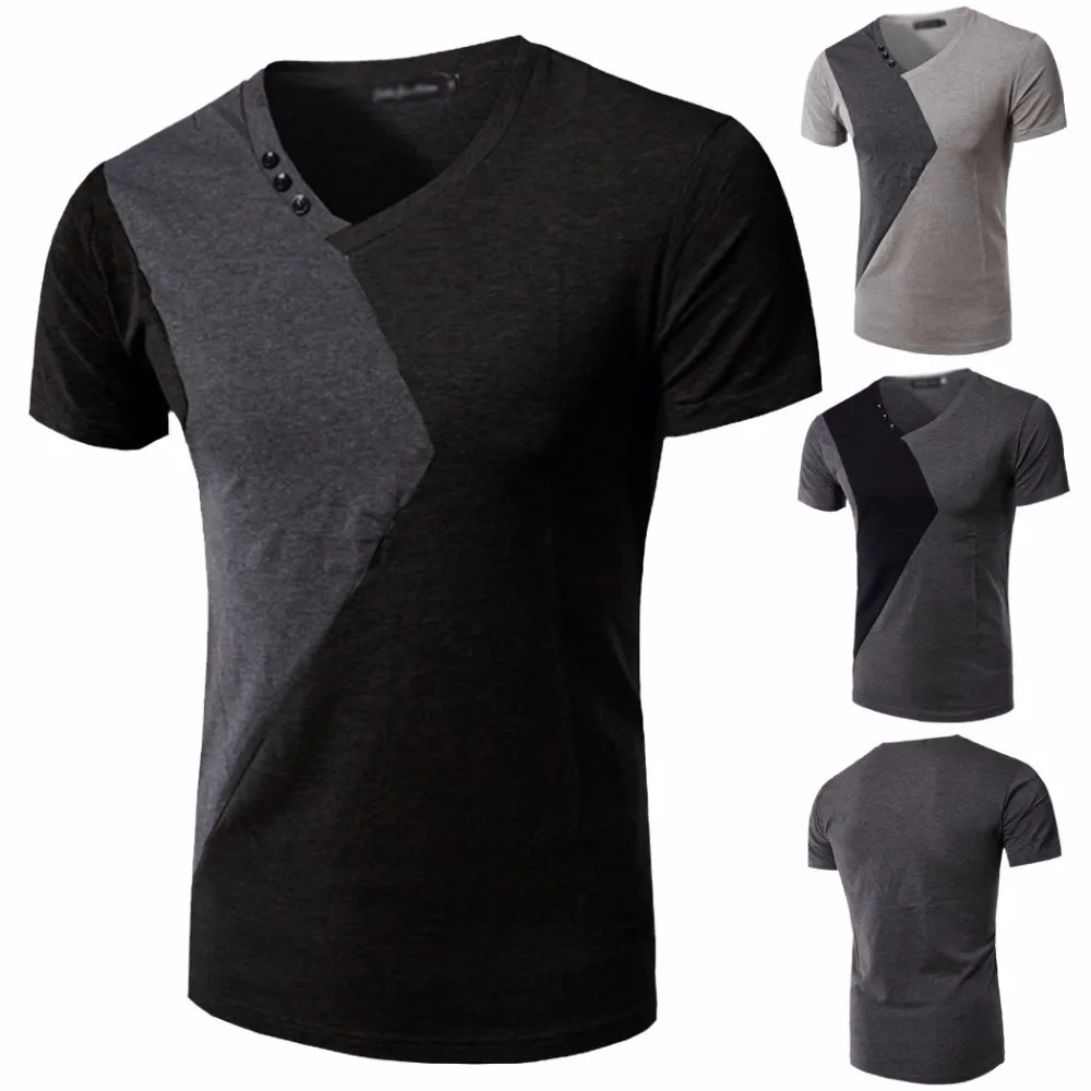 Deep V Neck T Shirts Man Plain 100 Cotton Deep V Neck T Shirts For