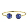 Glorious Lapis Lazuli Beautiful Gold plating Gemstone Bracelet Round Shape Formed Jewelry