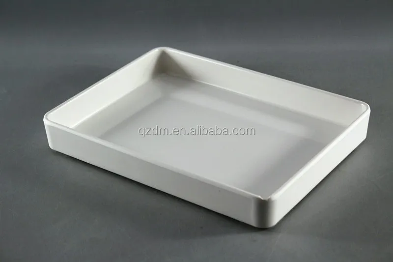 10 Inch Melamine Square Tray White Plastic Serving Plate For Restaurant