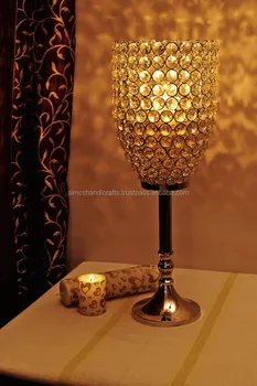 New Tall Crystal Hurricane Style Globe Votive Candle Holders Lamps