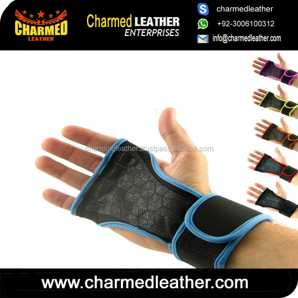 Workout Fitness Gym Weight Lifting Crossfit Gloves Leather Hand Grips