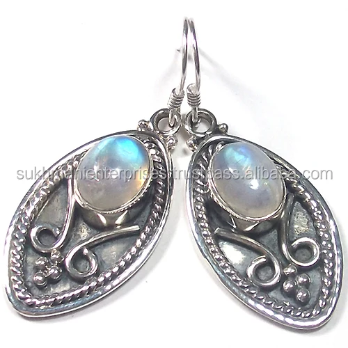 Larimar Stone Earrings 925 Sterling Silver Jewelry Wholesale Handmade