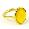 It Can Increase Self_Confidence Yellow Onyx Gold Plated 925 Sterling Silver Ring, Gemstone Silver Jewelry, 925 Silver Ring