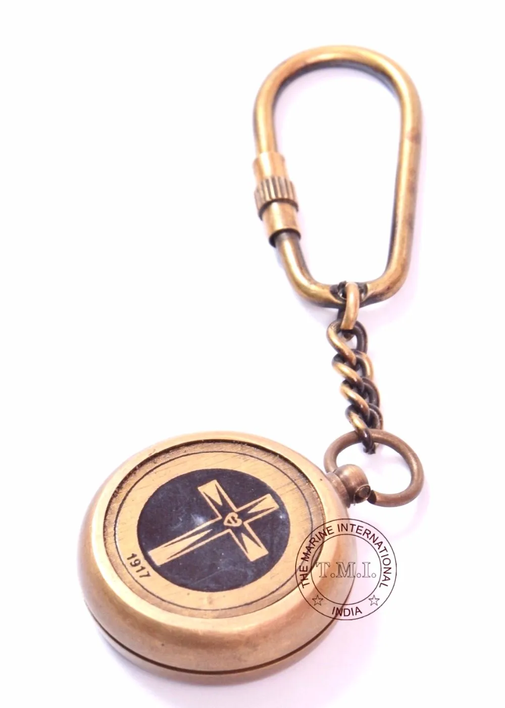 Brass Antique Compass Keychain Nautical Key Chain Promotional Gift