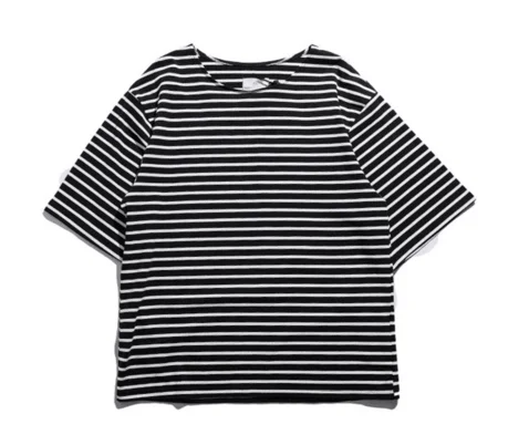 New Fashion White Black Striped T Shirt Men Tops Tee Hip Hop Streetwear