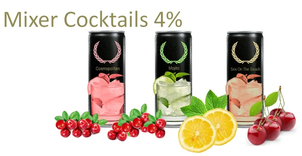 Cocktail Mixer Fruit Flavor 4 Alcohol 330ml Sleek Can Buy Cocktail