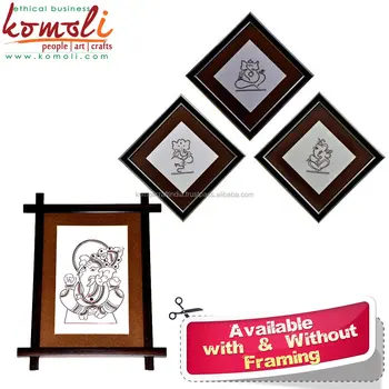 Ganesh 3 Set Copper Wire Wall Hanging Art Frame Ganesha
