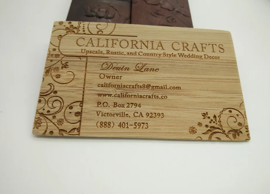Bamboo Wood Laser Cut & Engraved Business Card Buy Laser Cut Business